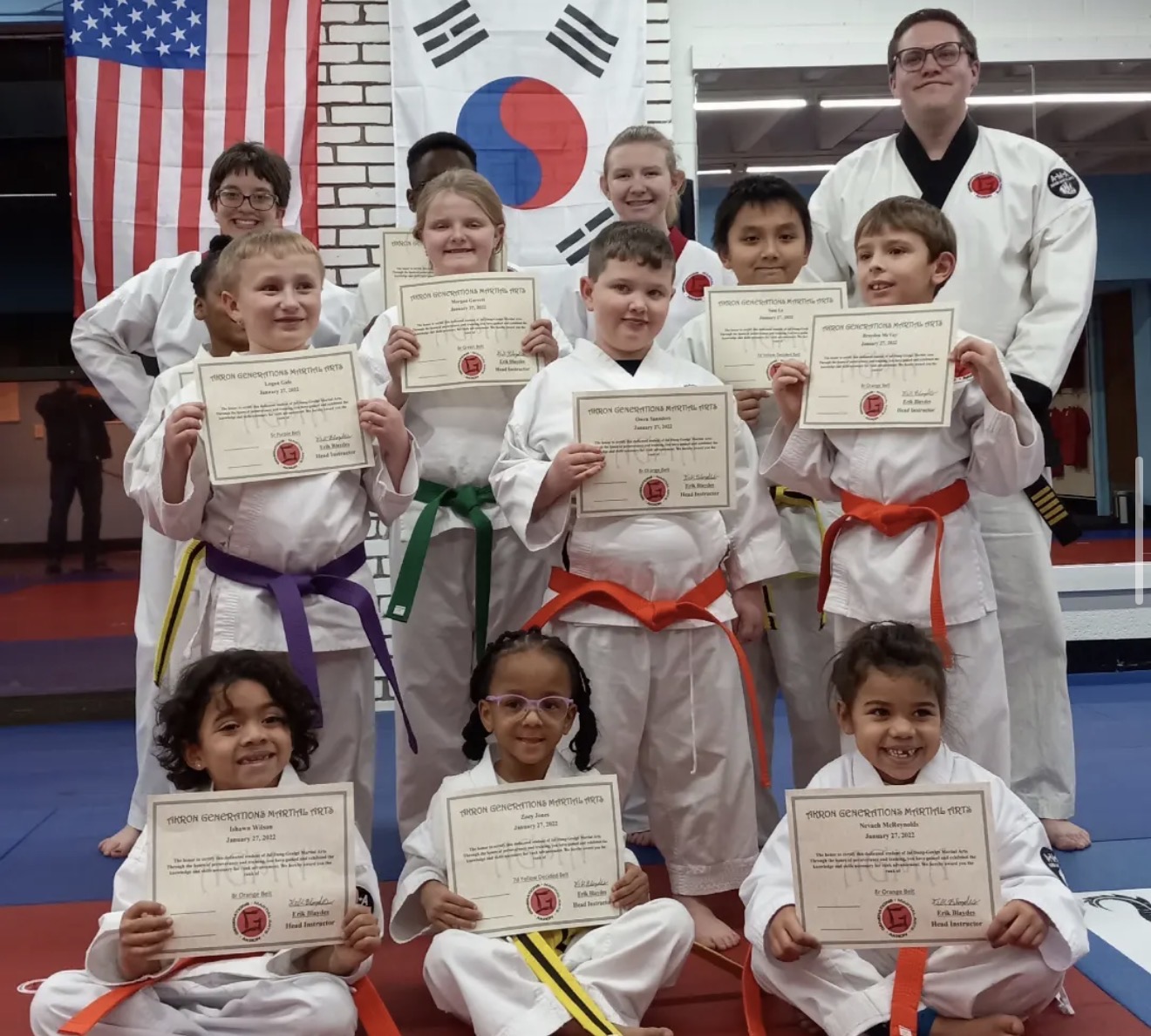 Akron Generations Martial Arts little kickers class group photo
